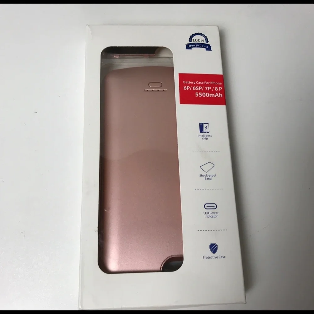 IPHONE Battery Case for 6P/6SP/7P/8P Rose Gold NEW